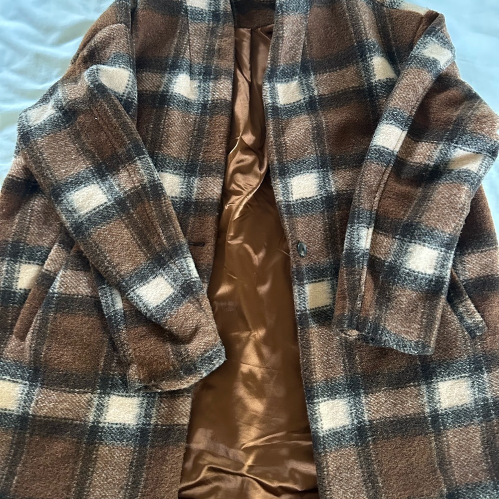 Blank NYC Plaid Buttoned Oversized Wanderer
Coat Shacket L